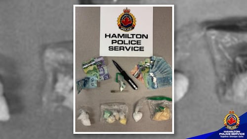 ‘Prohibited weapon,’ drugs seized after motorcycle stop in Hamilton