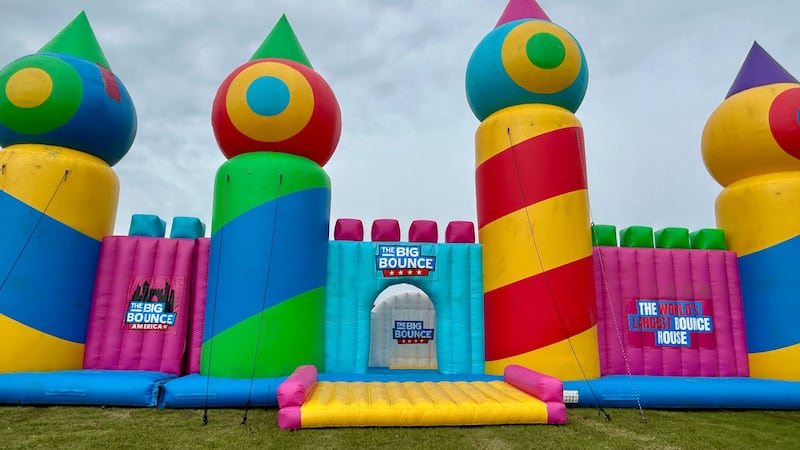 Giant bouncy castle and inflatable obstacles taking shape in Edmonton