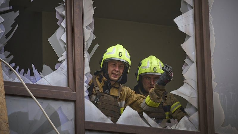 Russia launches a major aerial attack on Kyiv hours before high-level talks on support for Ukraine