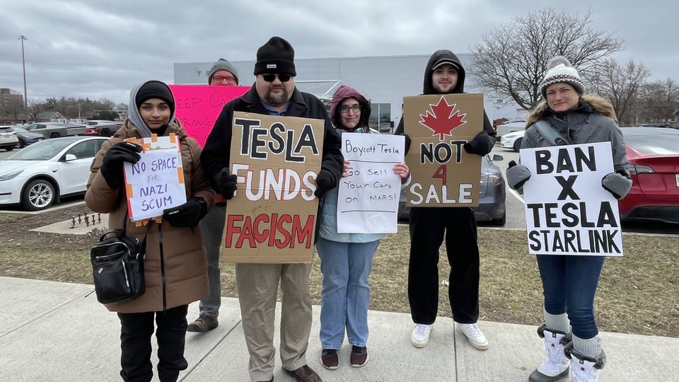 Kitchener residents join 'Tesla Takedown' protests