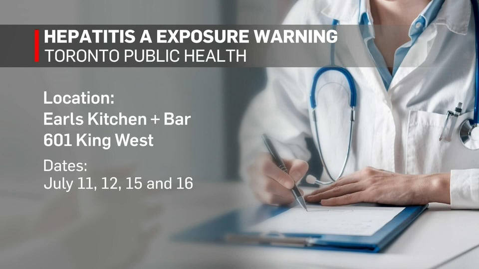 Possible hepatitis A exposure at downtown Toronto restaurant
