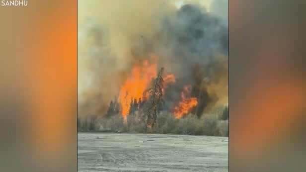 Out-of-control wildfire forcing evacuations near Grande Prairie, Alberta