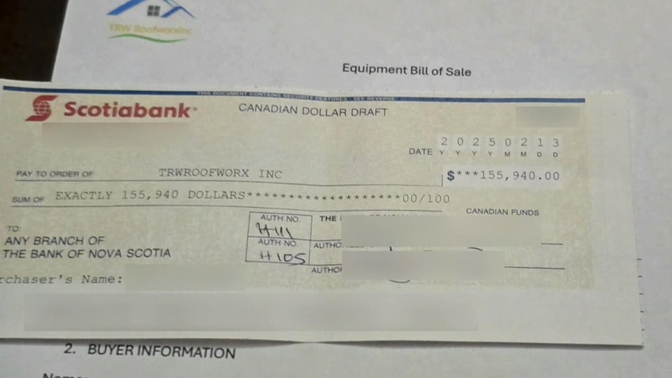 Another Ontario business scammed by fake bank draft